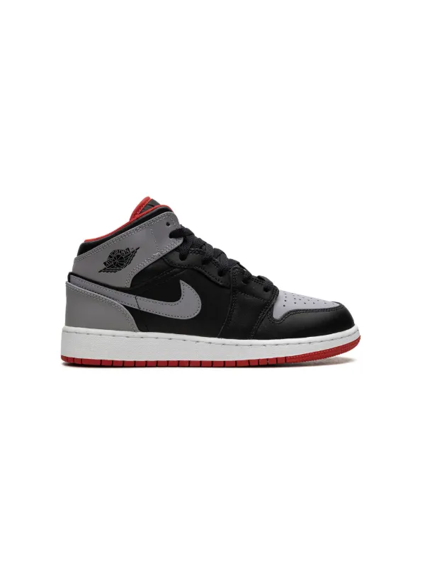 Jordan Kids Tenis Air Jordan Mid Black/Grey/Red Negro FARFETCH AR