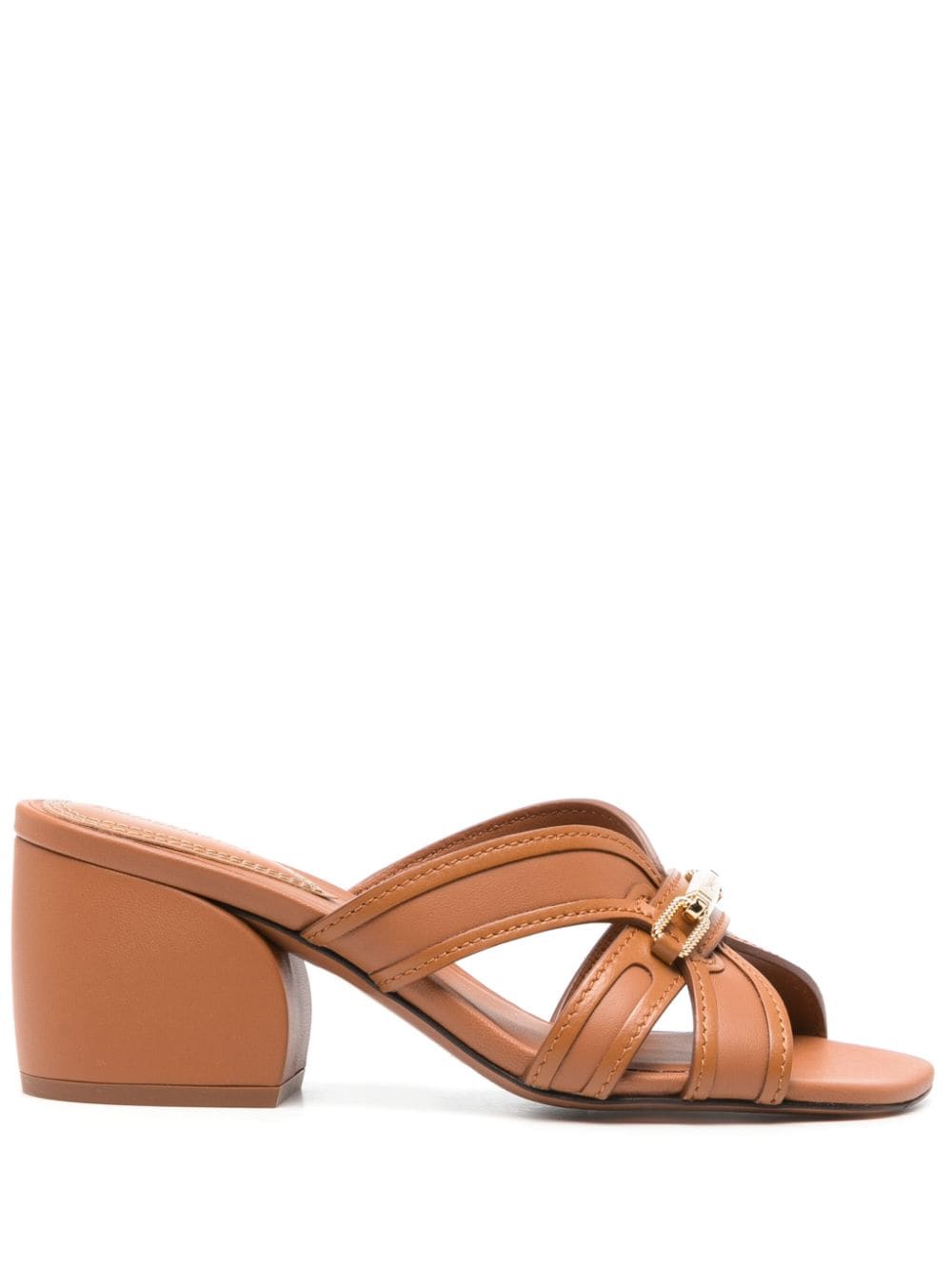 Shop Zimmermann Prisma 65mm Leather Sandals In Brown