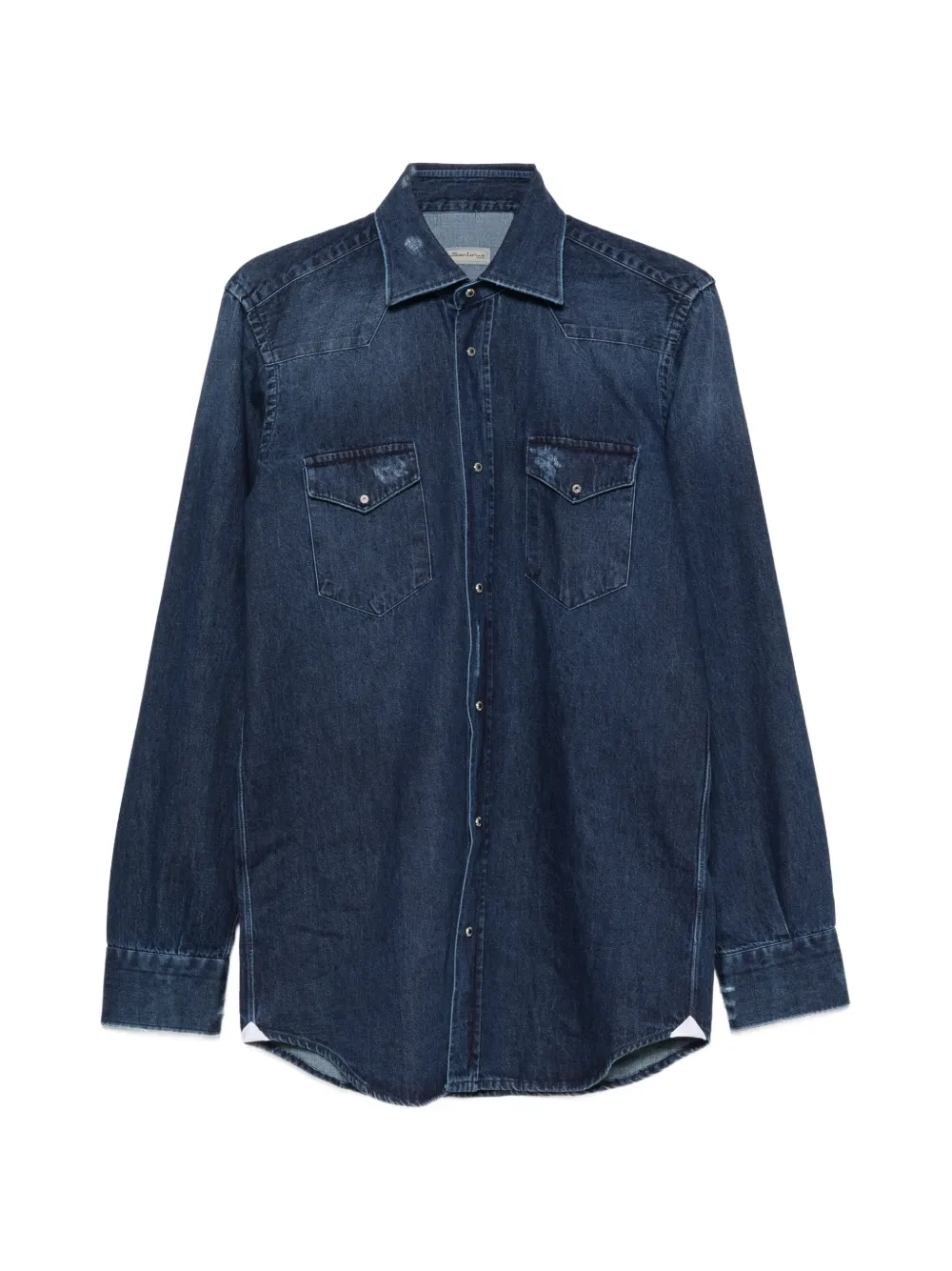SARTORIO NAPOLI panelled denim shirt - Blau