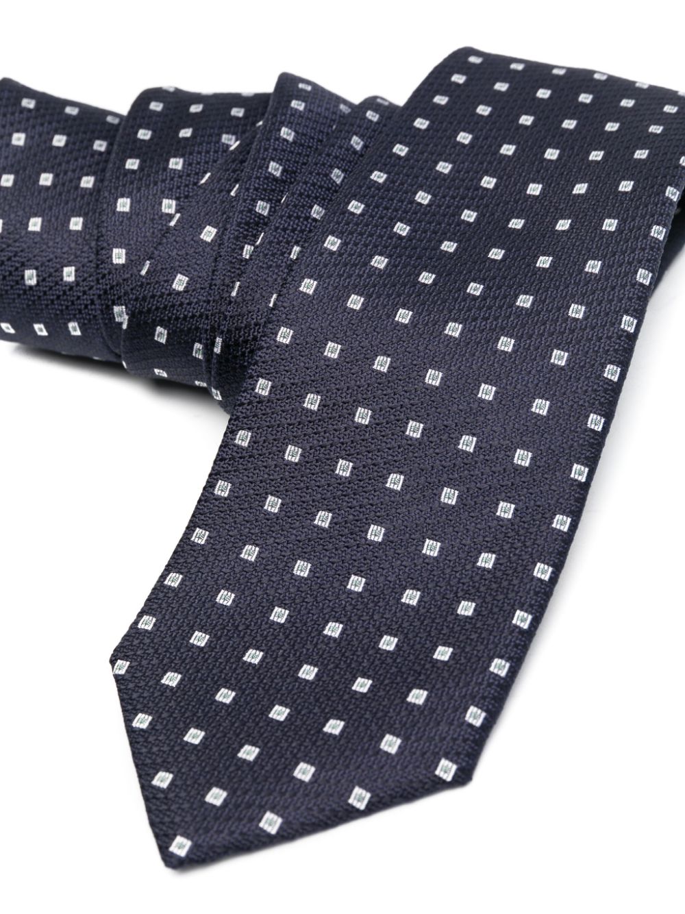 Brioni Stropdas met monogram-jacquard - Blauw