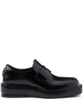 Prada triangle-patch leather loafers - Black