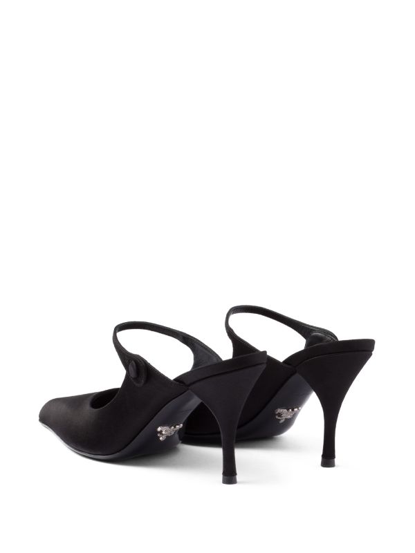 Prada Pointed Satin Mules - Farfetch