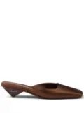 Prada square-toe satin mules - Brown