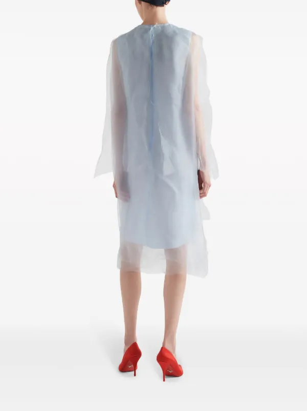 Prada Technical Voile Dress | Blue | FARFETCH