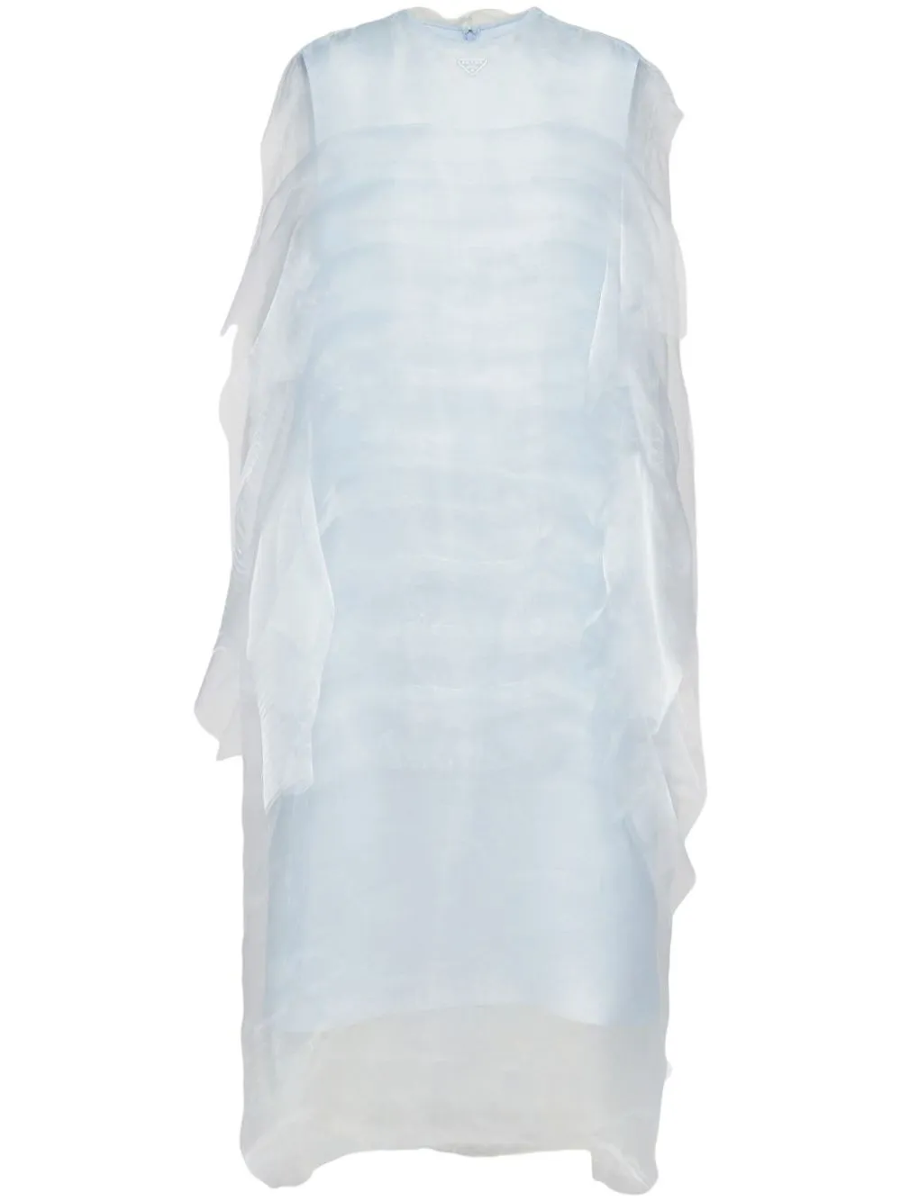 Prada Sleeveless Logo Dress In Blue