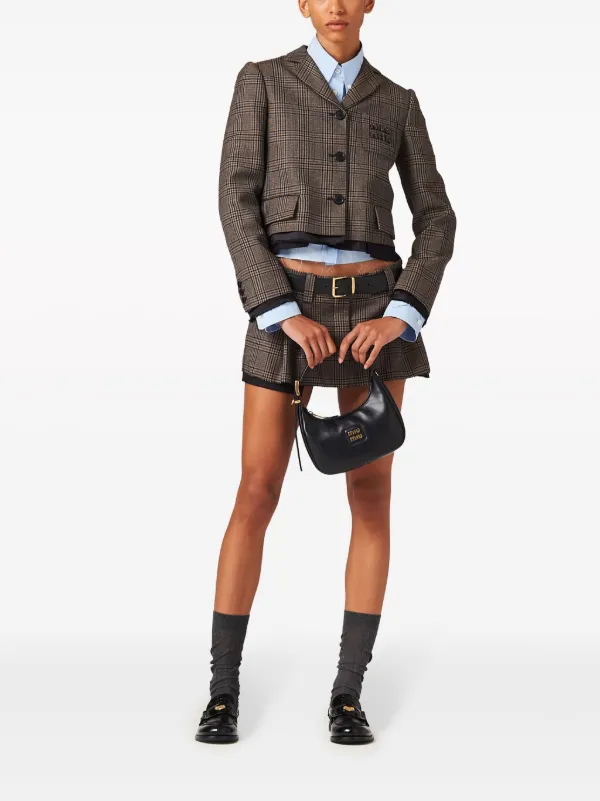 Miu Miu logo-embroidered Cotton Shirt | Blue | FARFETCH