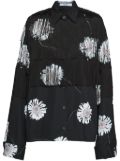 Prada floral-print fringed shirt - Black