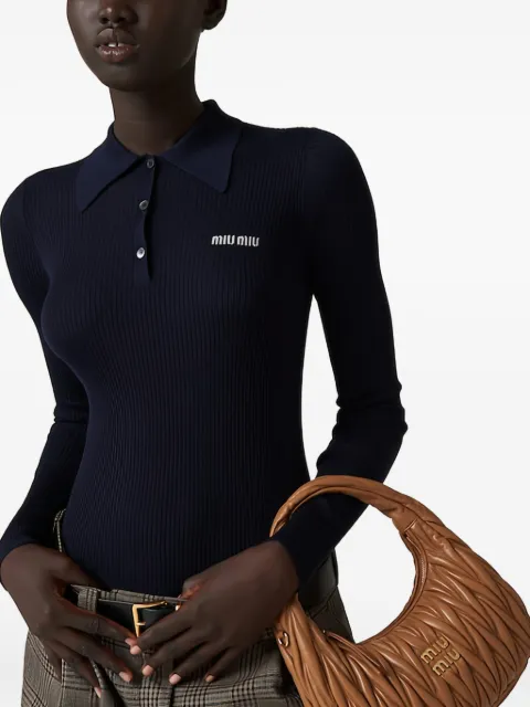 Miu Miu cashmere and silk knit polo shirt