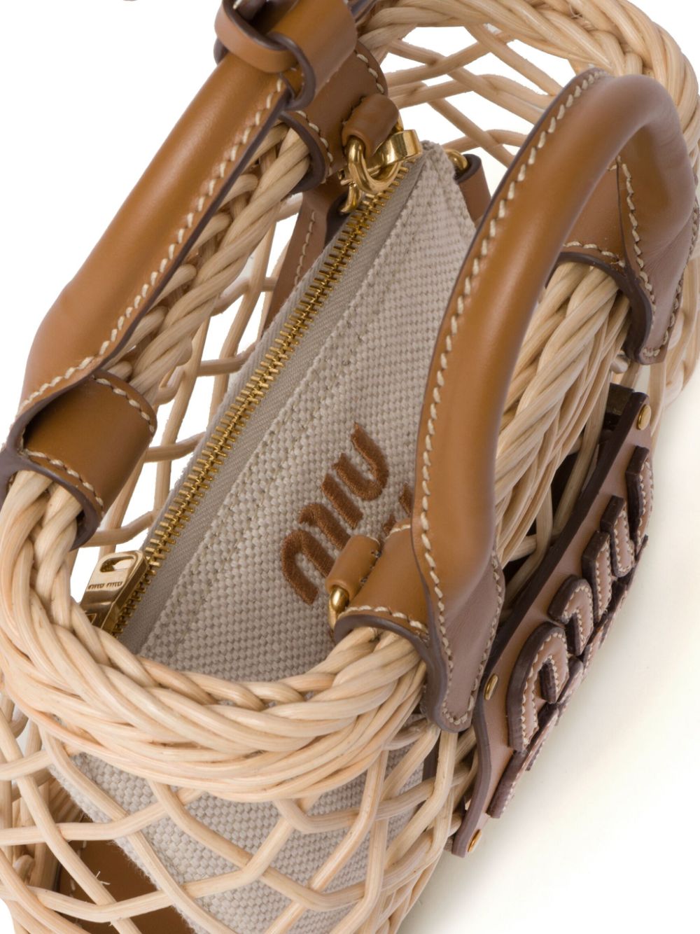 Miu Miu woven basket tote bag WOMEN