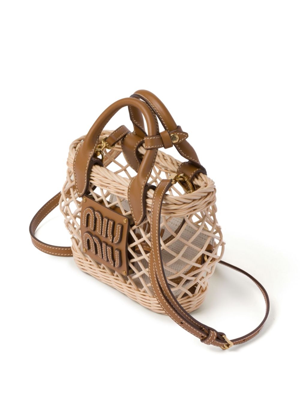 Miu Miu woven basket tote bag WOMEN