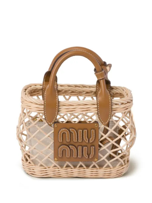 Sac cabas à design tressé - Miu Miu - Modalova