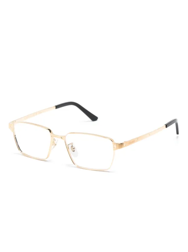 Cartier Eyewear Santos De Cartier square frame Glasses Gold FARFETCH CA