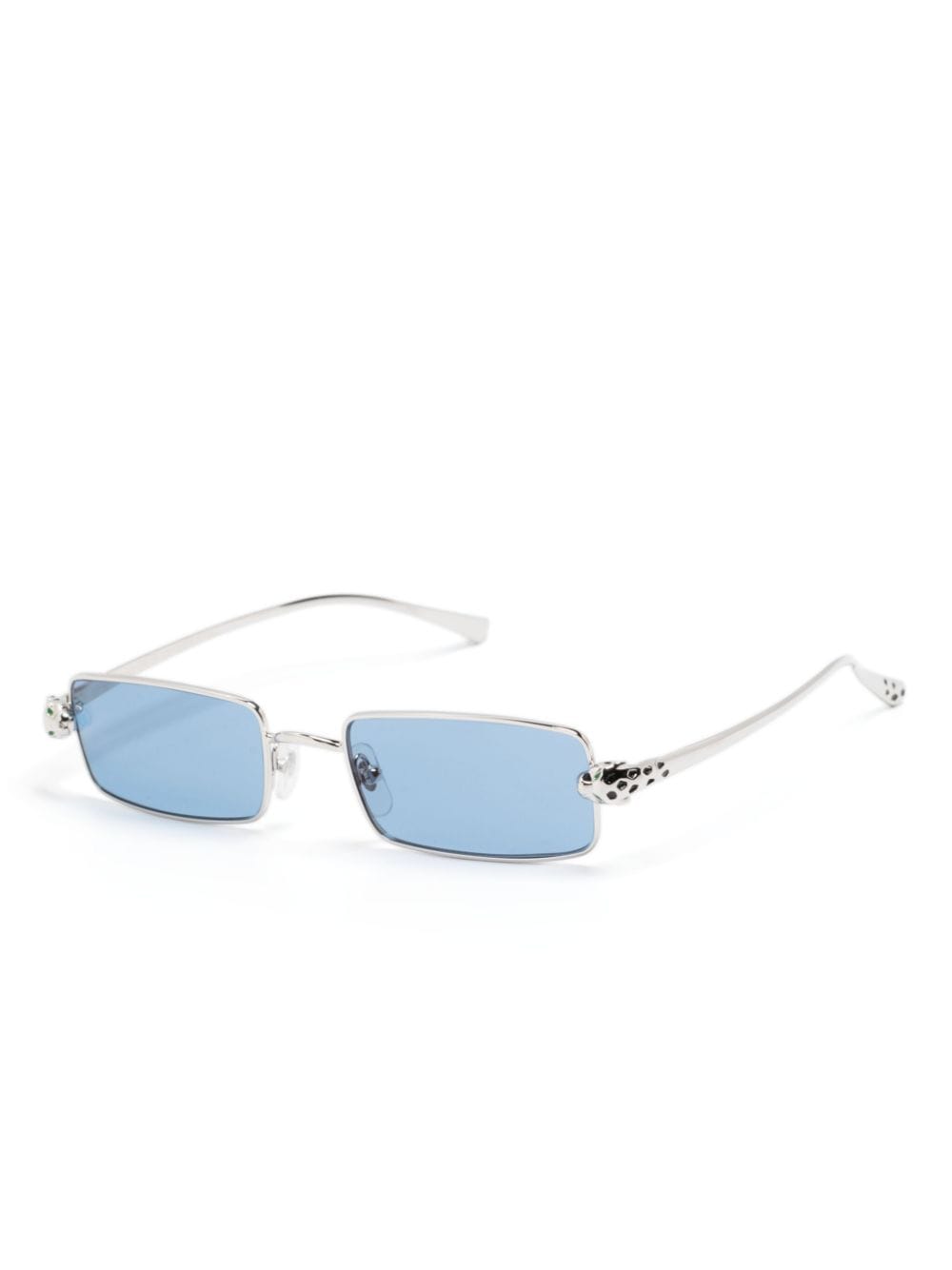 Shop Cartier Panthère De  Rectangle-frame Sunglasses In Silver