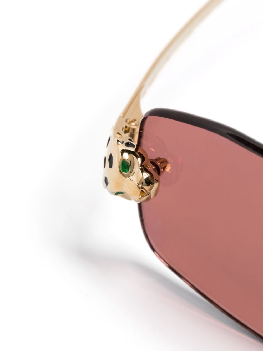 Shop Cartier Rectangle-frame Sunglasses In Gold