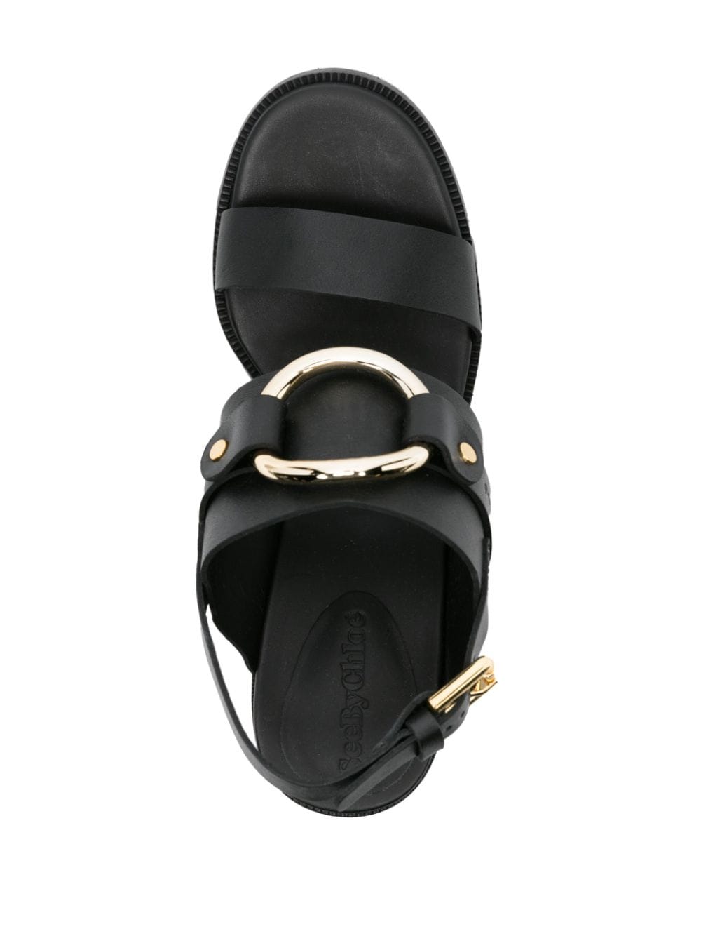 Shop See By Chloé Slingback Leather Sandals In Black