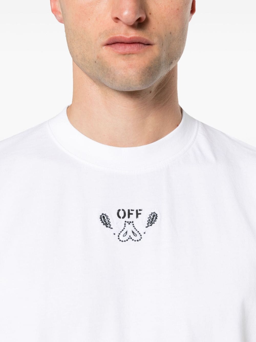 Off-White Overhemd met bandanaprint Wit
