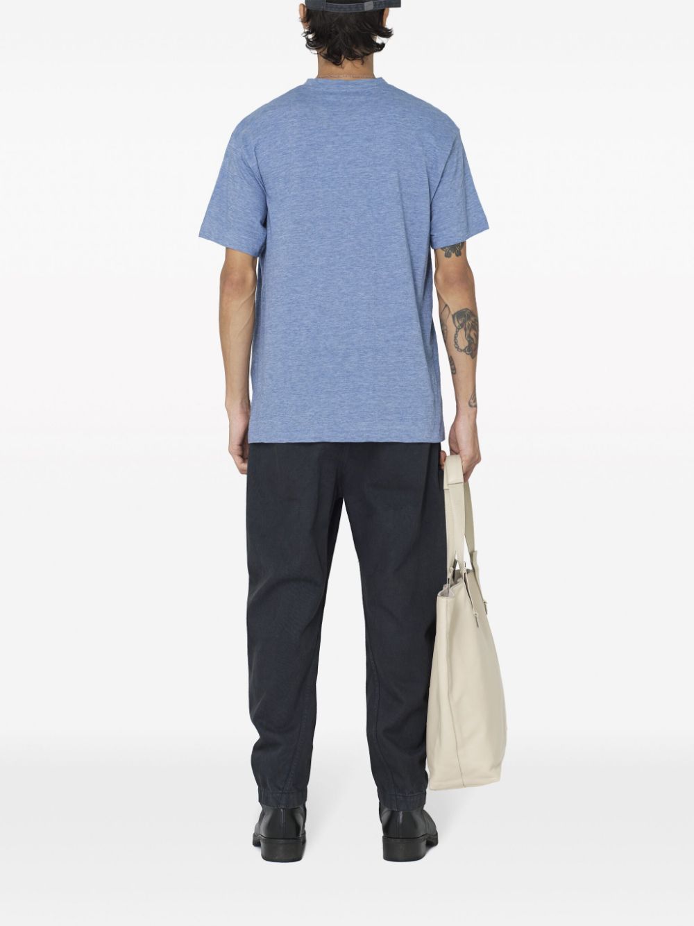 Shop John Elliott Crew-neck Organic-cotton T-shirt In Blue