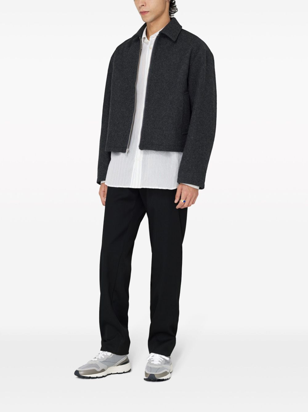 Shop John Elliott Lexington Wool-blend Shirt Jacket In Grey