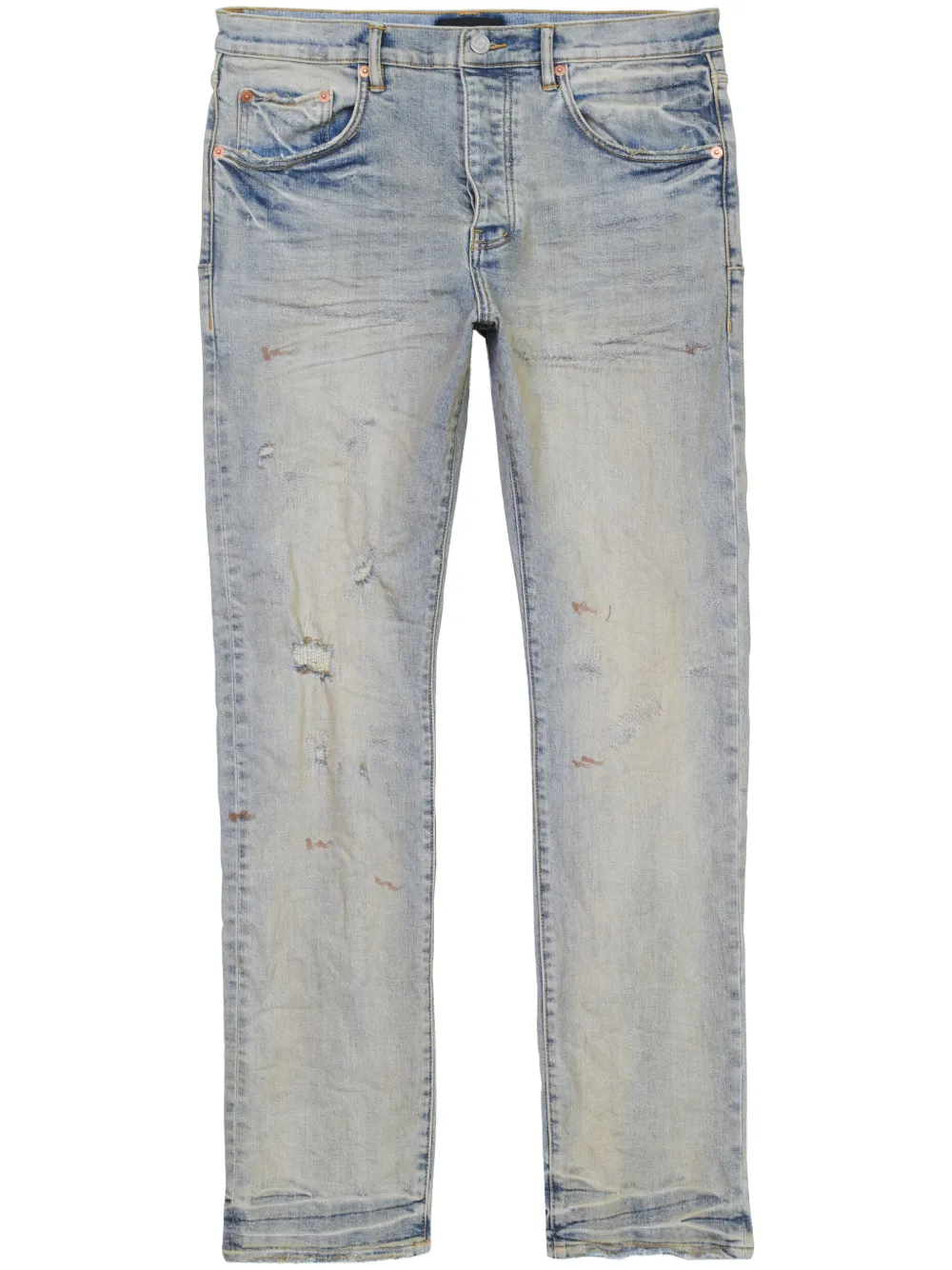 Purple Brand Jeans dritti con effetto vissuto - Blu