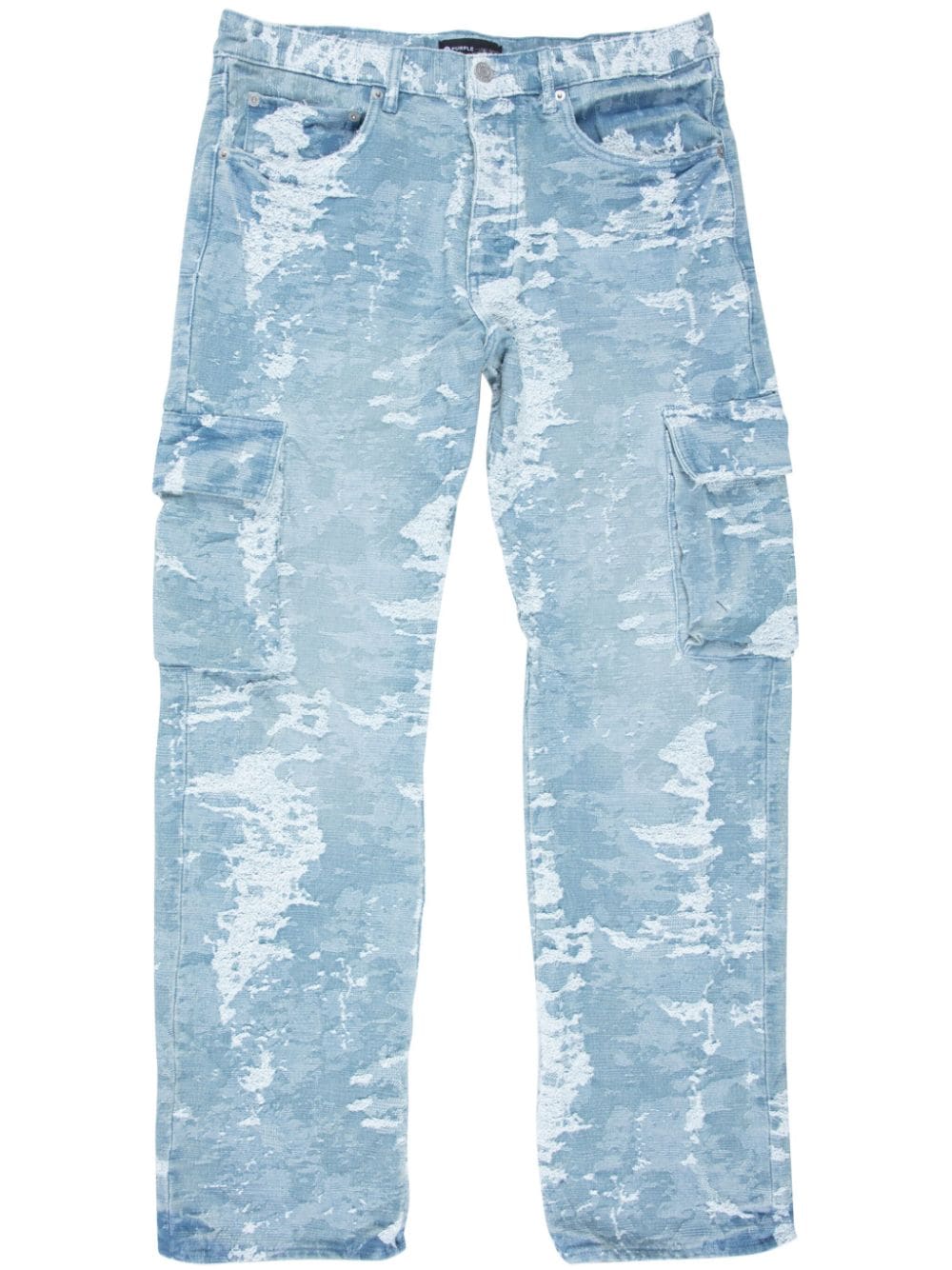 patterned jacquard cargo jeans