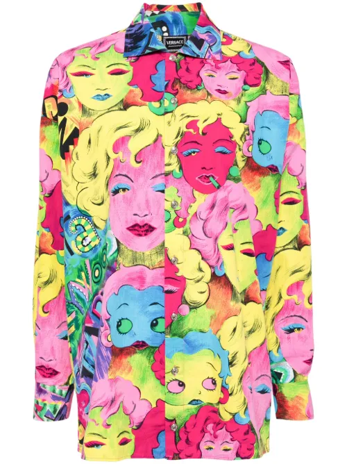 Chemise à imprimé Betty Boop (années 1990-2000) - Versace Pre-Owned - Modalova