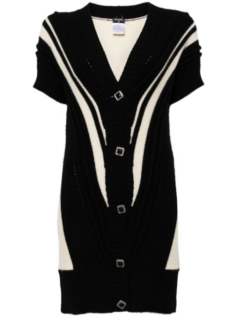 CHANEL 2008 Chevron-print knitted minidress Women