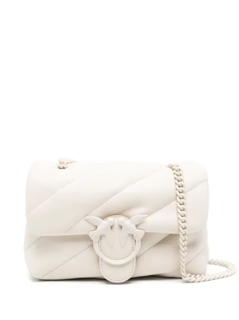 Pinko Women's Love Puff Mini Quilted Leather Crossbody Bag White