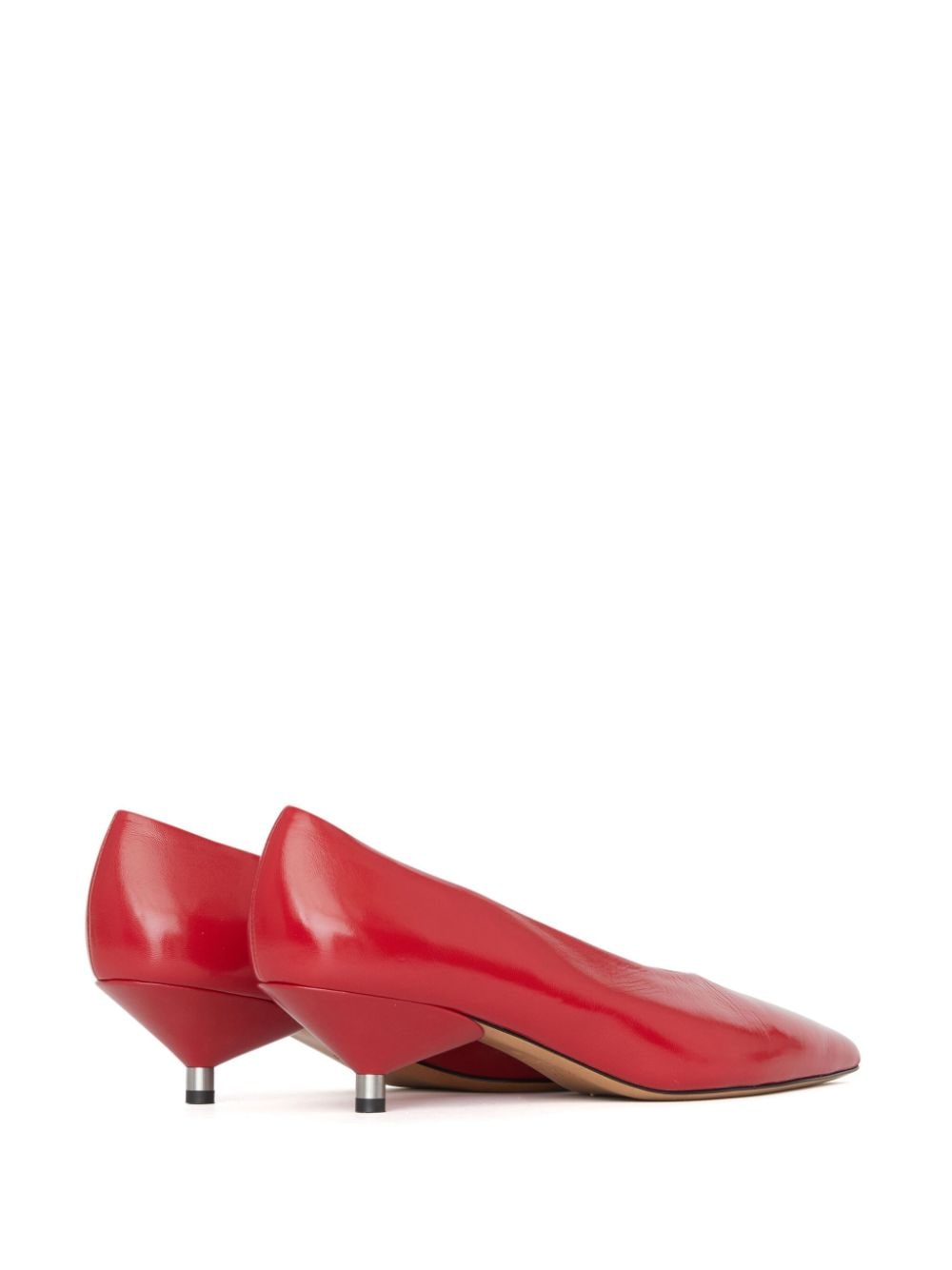 Shop Isabel Marant 45mm Ebisa Leather Pumps In 红色