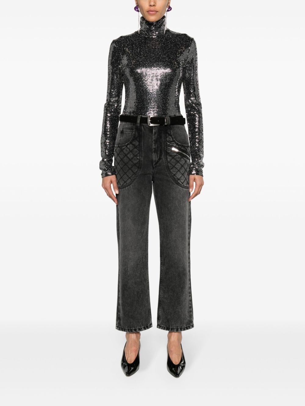 Shop Isabel Marant Joyela Sequined Top In Black