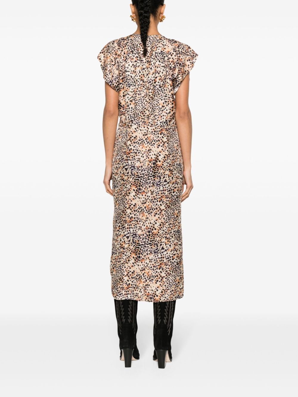 ISABEL MARANT LYNDSAY GRAPHIC-PRINT MIDI DRESS 