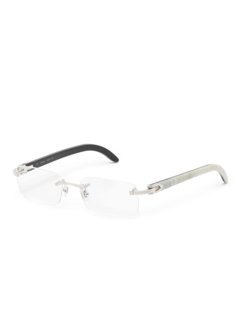 Cartier Eyewear C Décor zonnebril met rechthoekig montuur - Wit