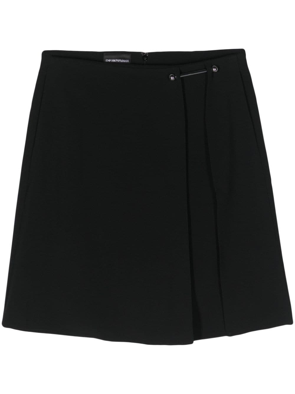 Emporio Armani Piercing-detail Crepe Skirt In Black
