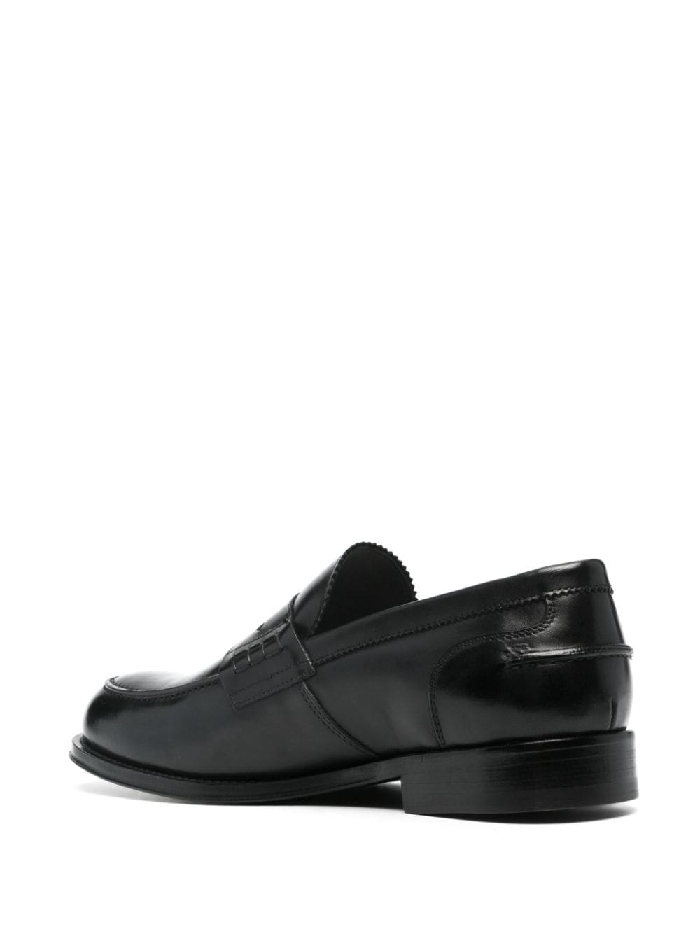 Shop Corneliani Penny-slot Leather Loafers In Black