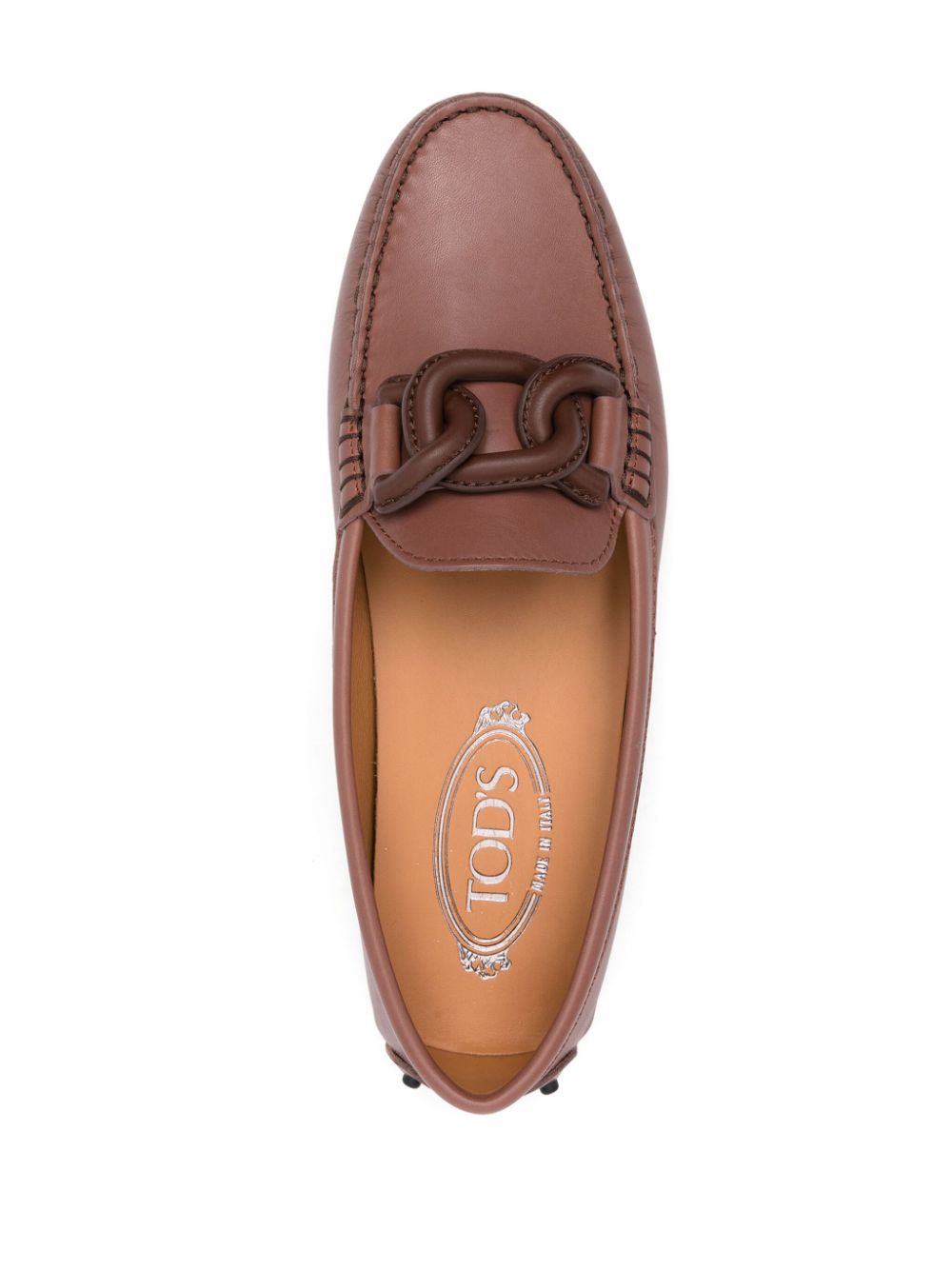 Shop Tod's Kate Gommino Bubble Leather Loafers In Brown