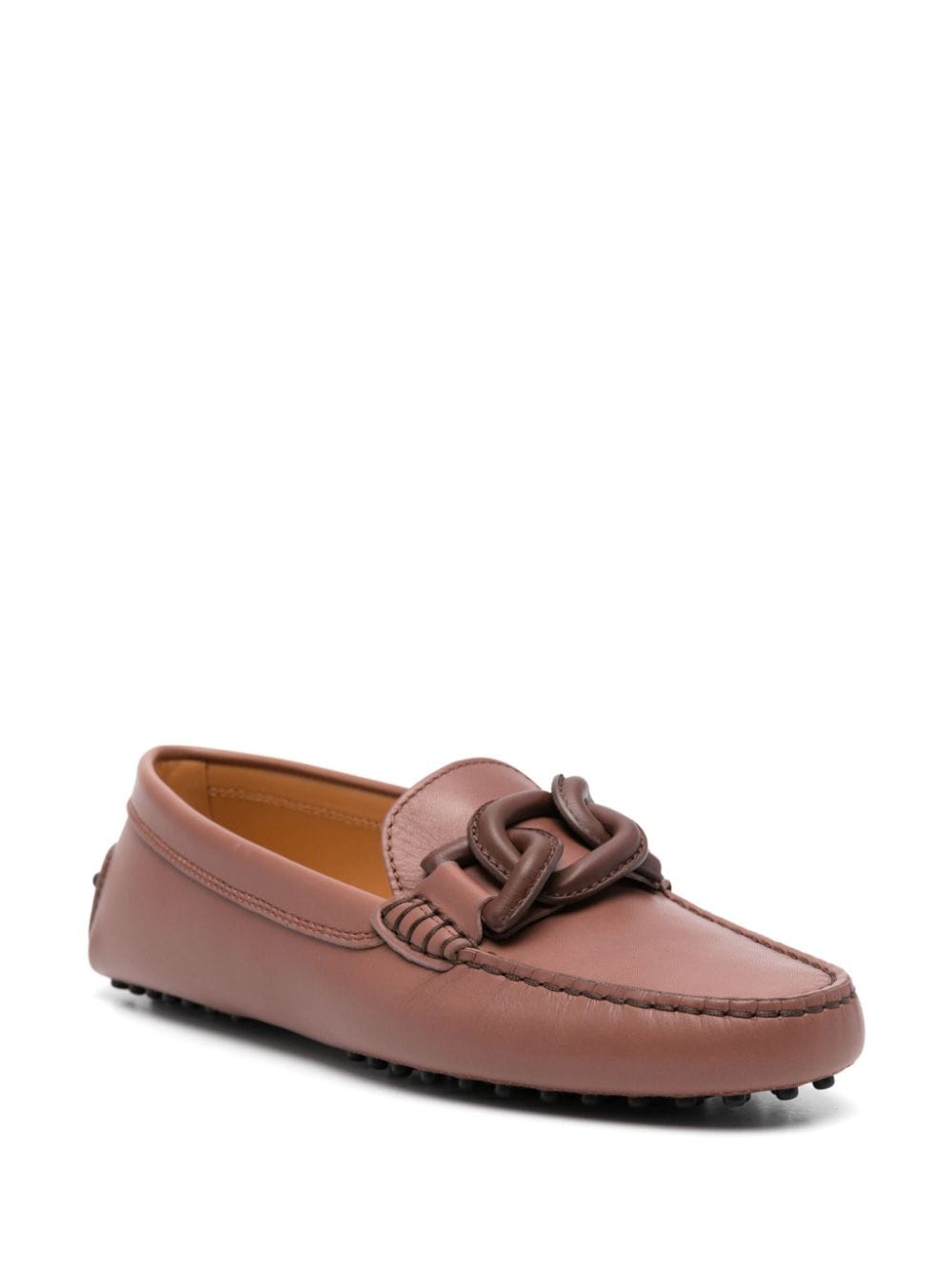 Shop Tod's Kate Gommino Bubble Leather Loafers In Brown