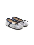 Pèpè bow-detail lamé ballerina shoes - Blue