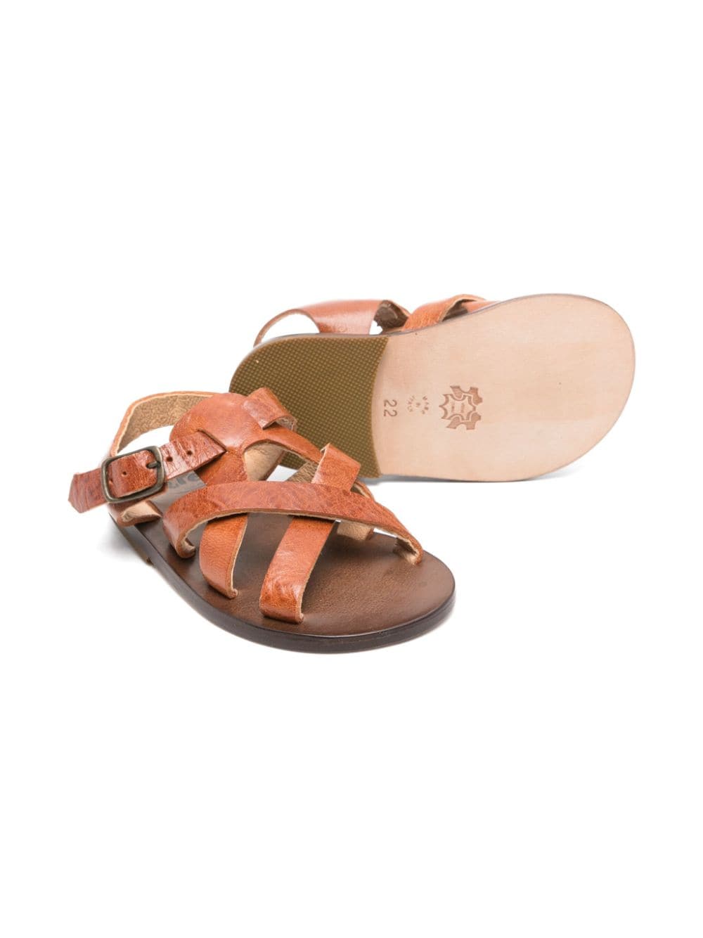 Pèpè Alberto leren sandalen - Bruin