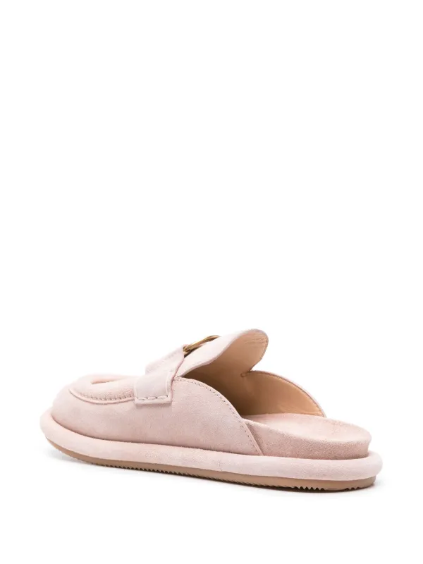 Moncler Bell Suede Mules | Pink | FARFETCH