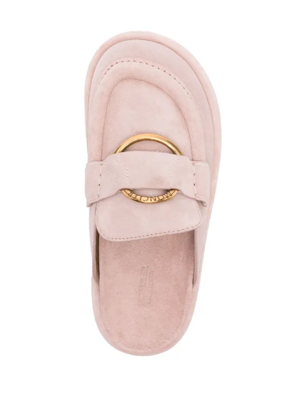 サンダル・ミュール MONCLER Women Sandals 4M00040M5080 51J PINK Moncler Pink nylon mule Mon Pocket | TheDoubleF