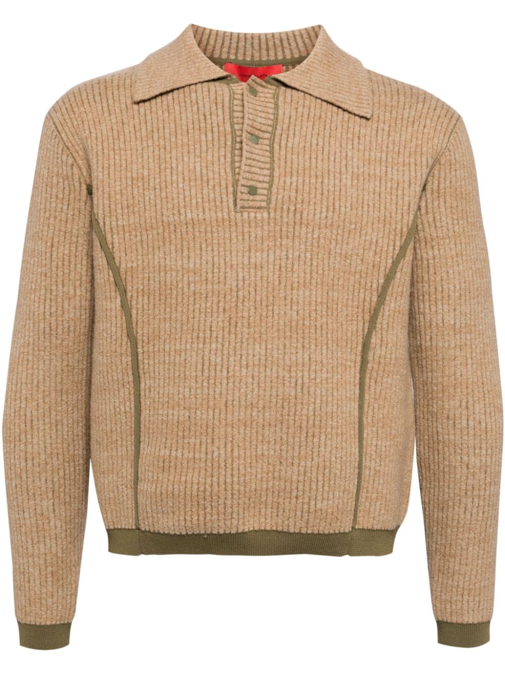 ribbed-knit wool-blend jumper