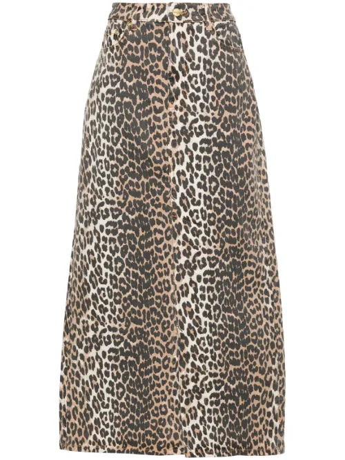 Jupe imprimée à taille haute - GANNI - Modalova