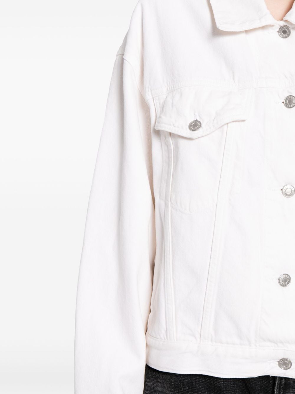 Shop Agolde Martika Denim Jacket In White