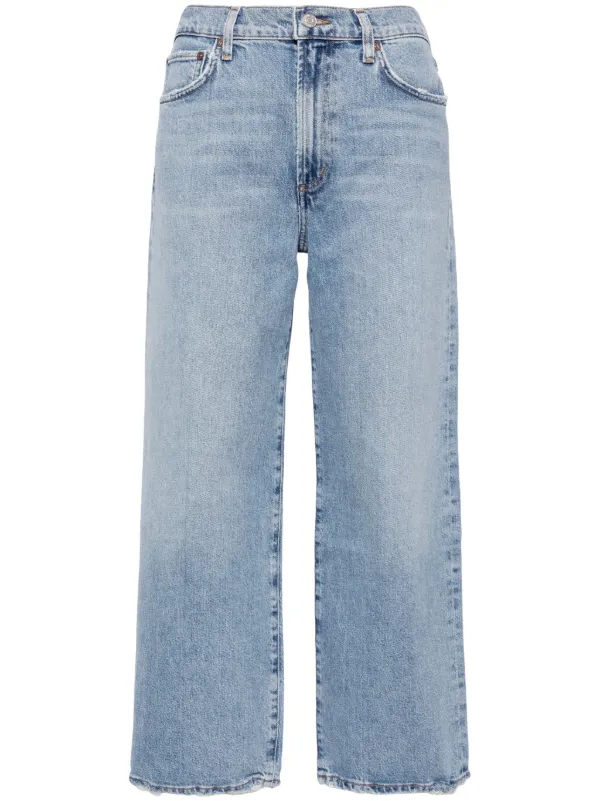 Agolde Harper Mid-rise Cropped Jeans in Blue