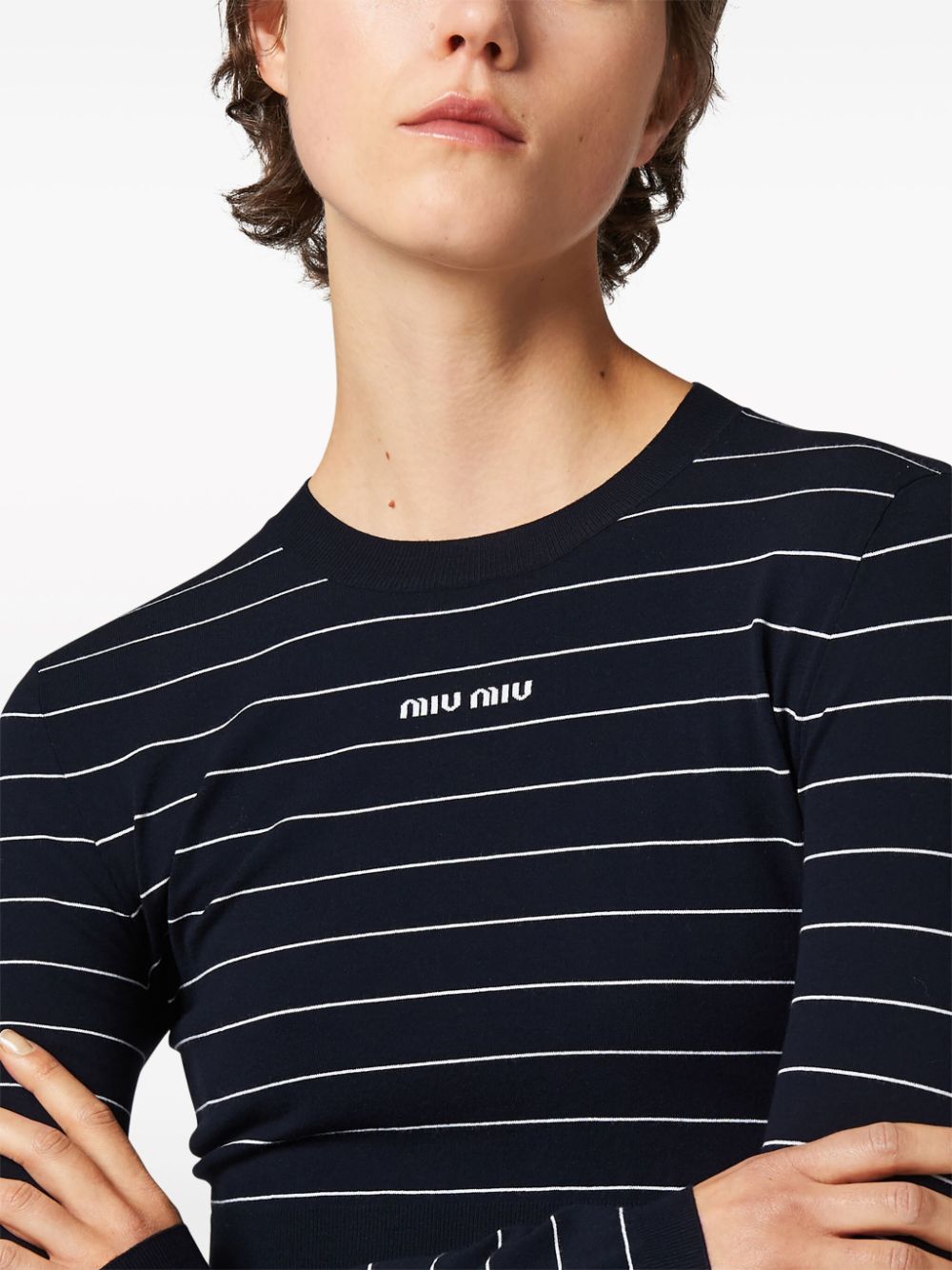 Miu Miu striped cropped jumper Women