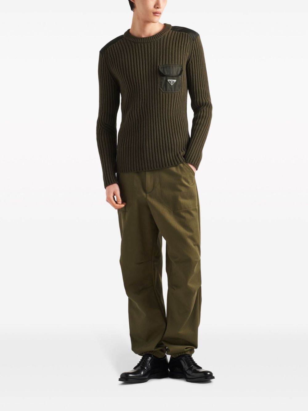 Image 2 of Prada logo-appliqué cashmere jumper