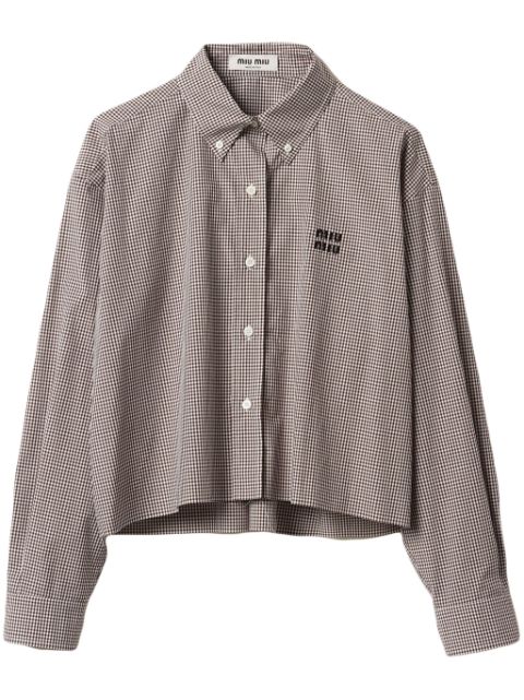 Miu Miu gingham cropped cotton shirt Women