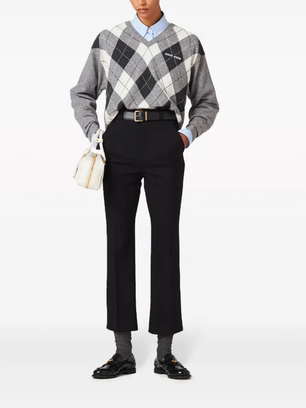 ファッションアイテム人気ランキング Miu Miu クロップドパンツ JP FARFETCH | ブラック | パンツ