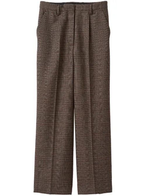 Pantalon en laine à carreaux - Miu Miu - Modalova