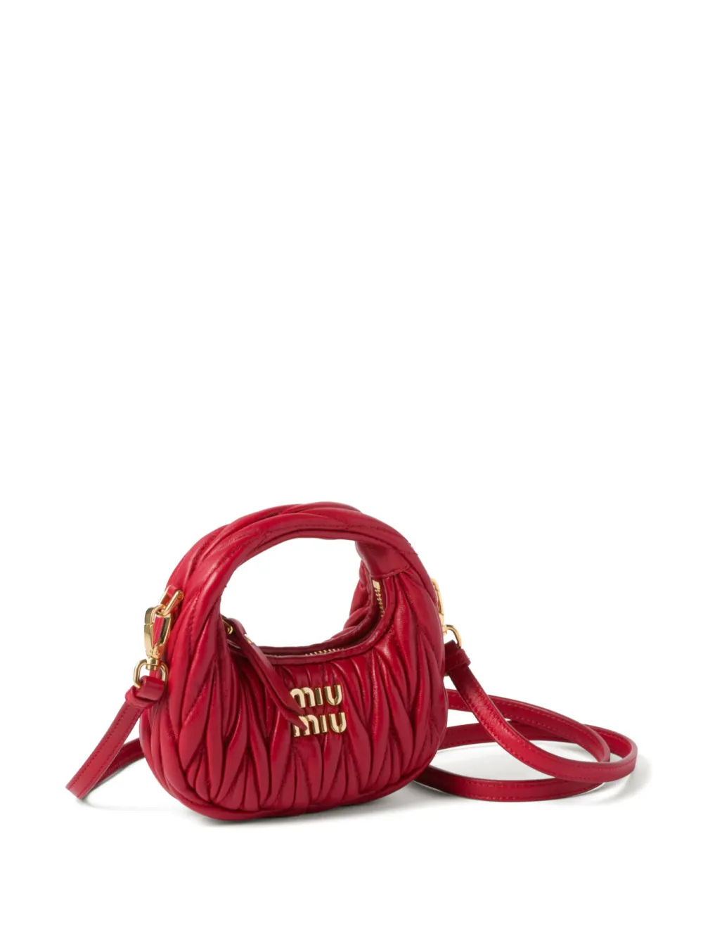 Miu Miu Mini Wander Matelassé Crossbody Bag | Red | FARFETCH