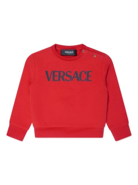 Versace Kids logo-print jersey sweatshirt